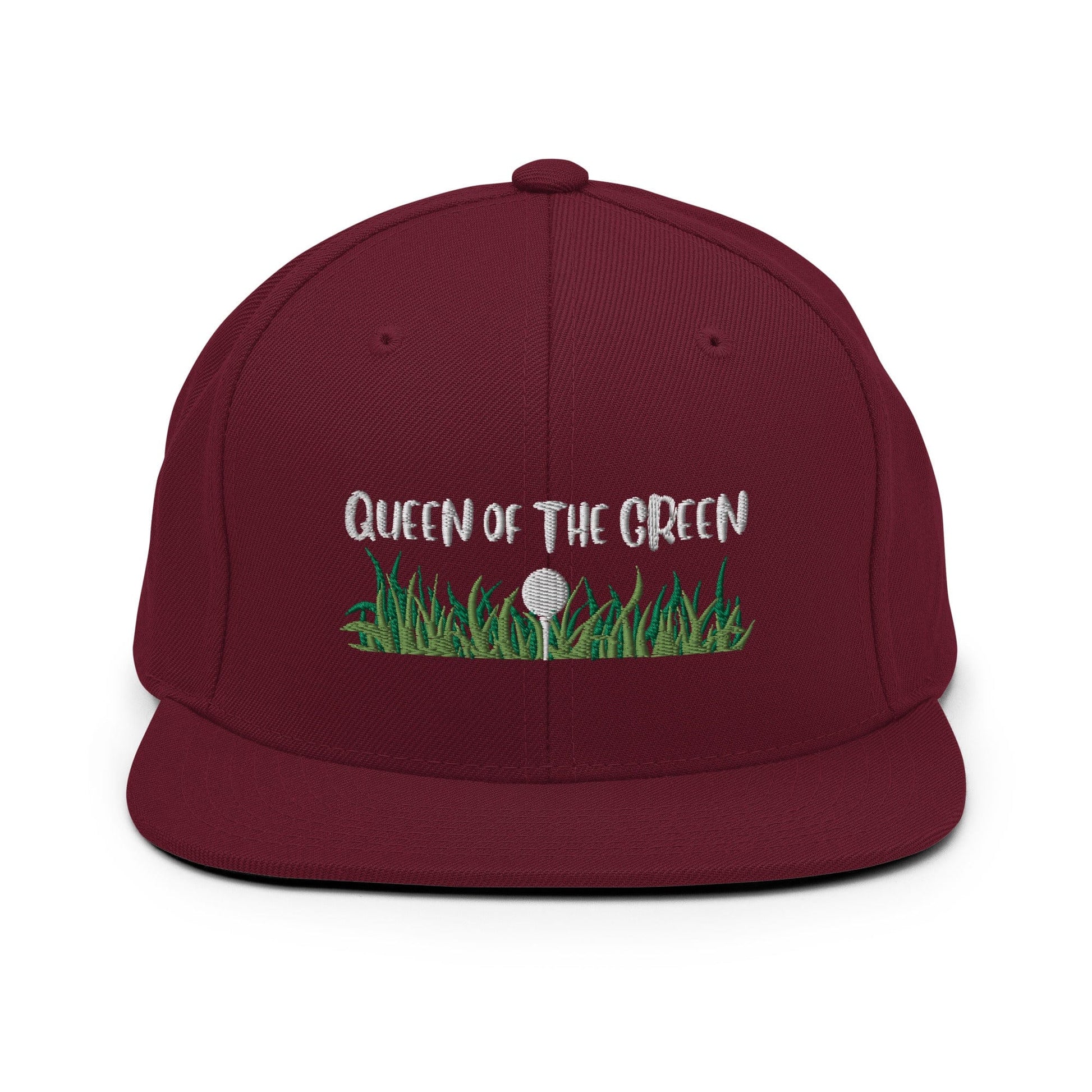 Funny Golfer Gifts  Snapback Hat Maroon Queen Of The Green Snapback Hat