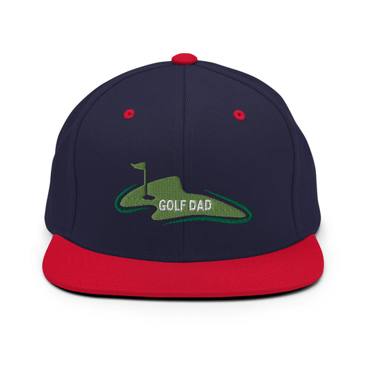 Funny Golfer Gifts  Snapback Hat Navy/ Red Golf Dad Snapback Hat
