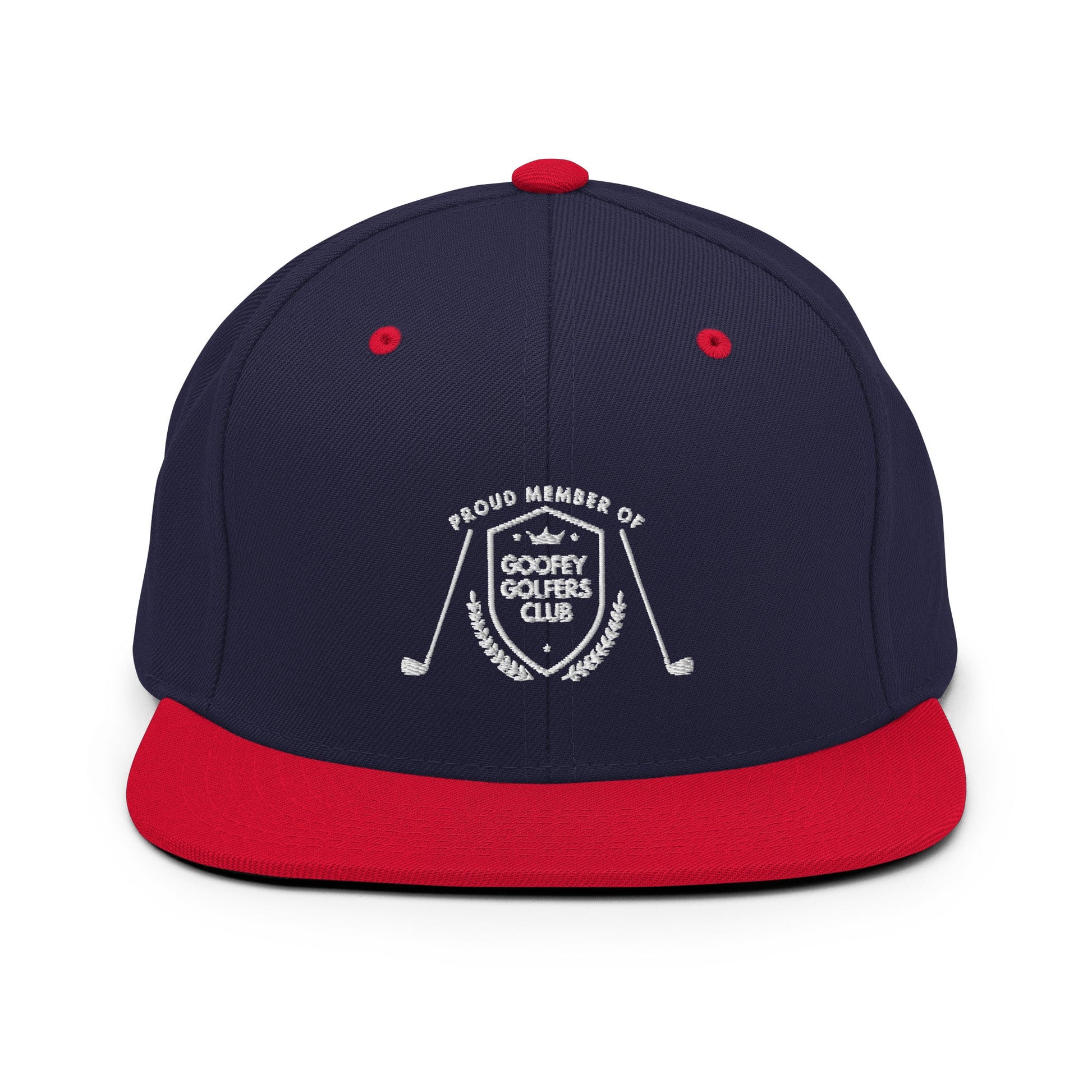 Funny Golfer Gifts  Snapback Hat Navy/ Red Goofey Golfers Club Snapback Hat