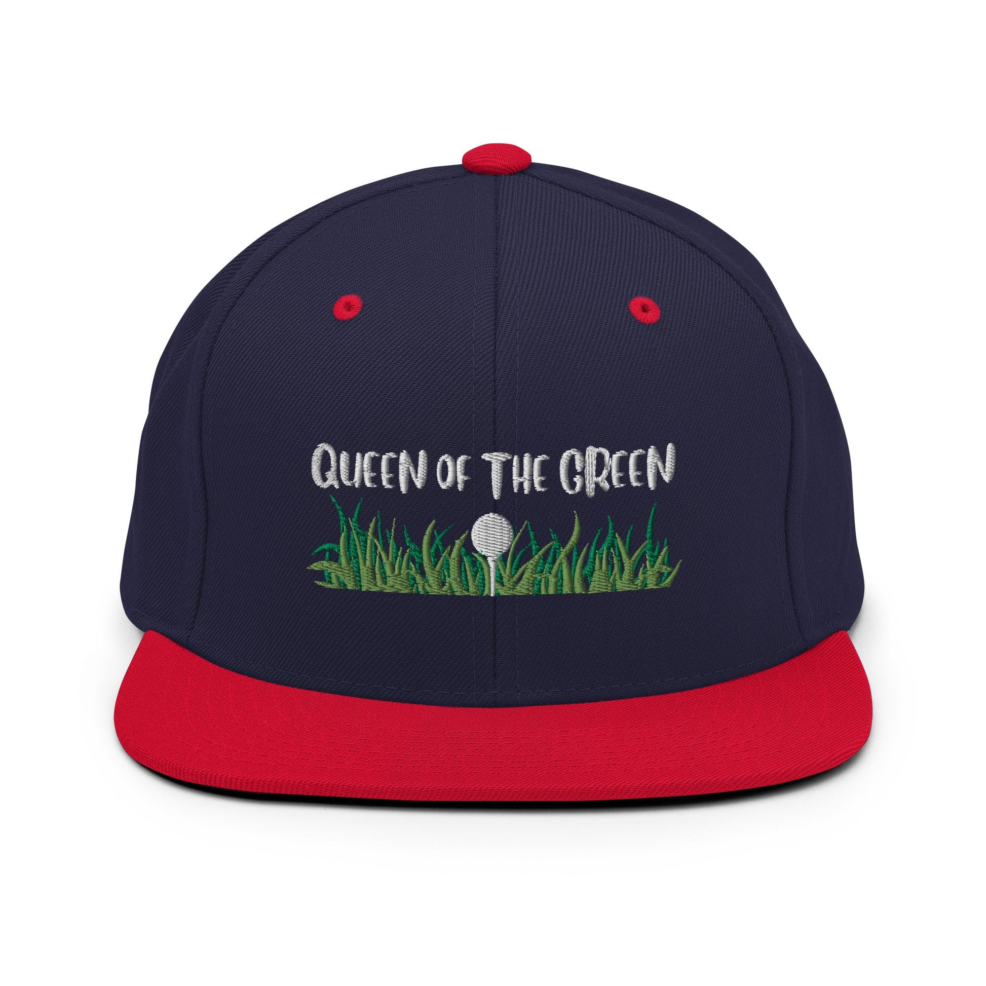 Funny Golfer Gifts  Snapback Hat Navy/ Red Queen Of The Green Snapback Hat