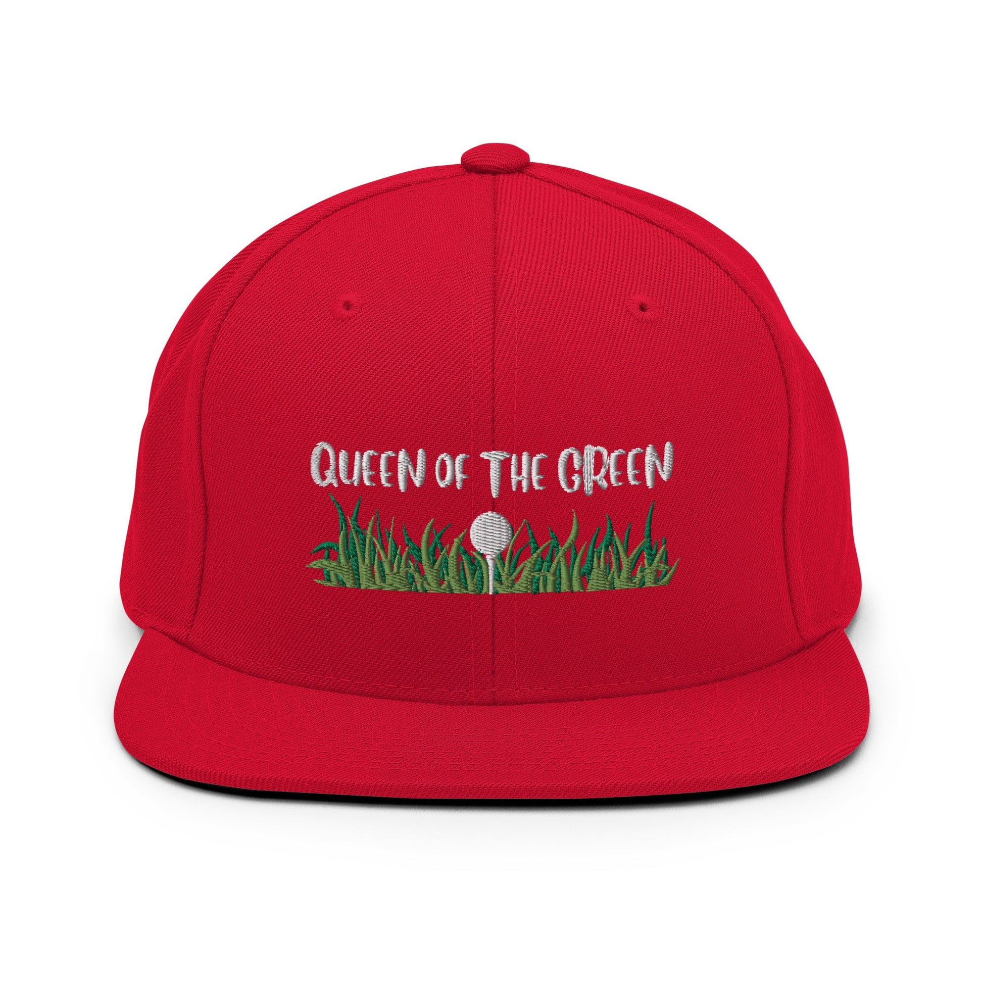 Funny Golfer Gifts  Snapback Hat Red Queen Of The Green Snapback Hat