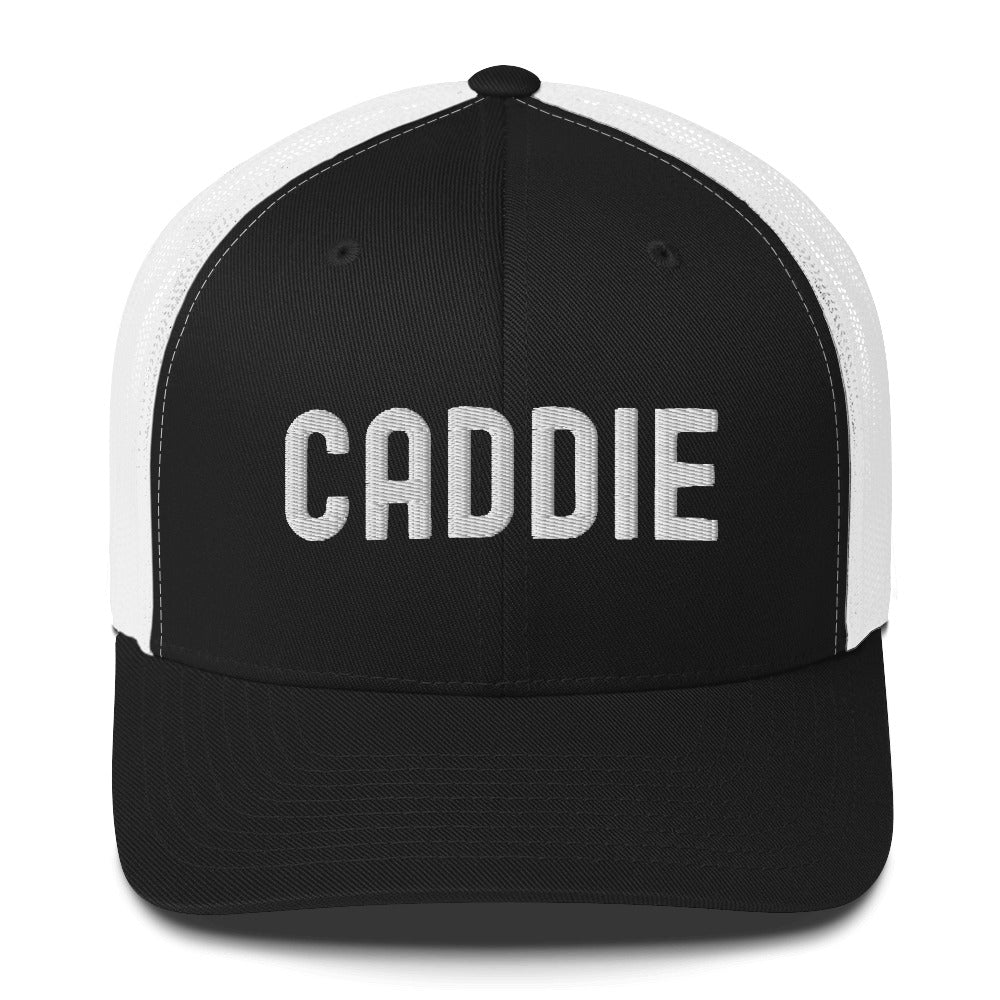Funny Golfer Gifts  Trucker Hat Black/ White Caddie Trucker Hat
