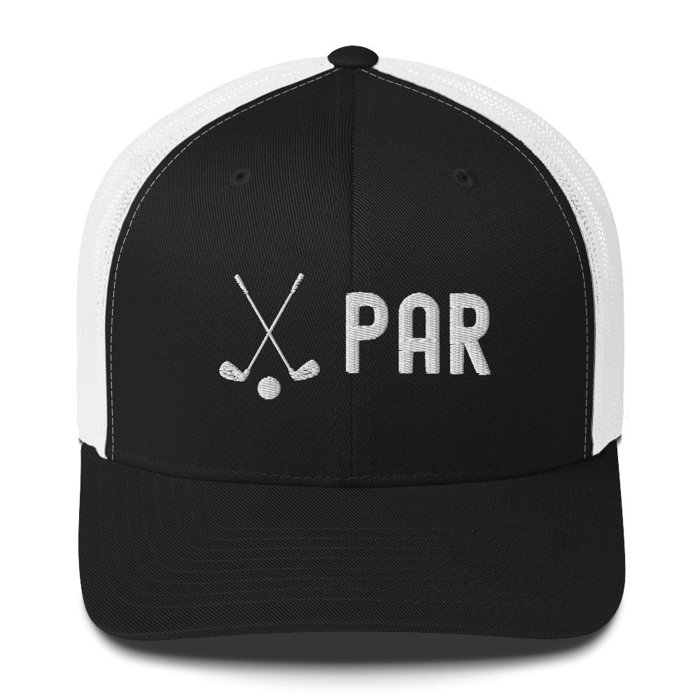 Funny Golfer Gifts  Trucker Hat Black/ White Par Golf Club Golfball Hat Trucker Hat