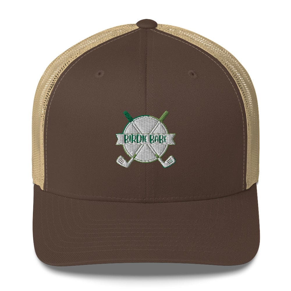 Funny Golfer Gifts  Trucker Hat Brown/ Khaki Birdie Babe Trucker Hat