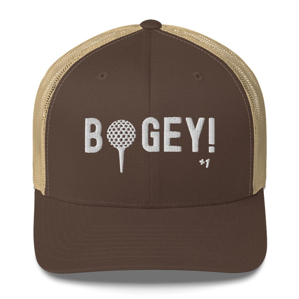 Funny Golfer Gifts  Trucker Hat Brown/ Khaki Bogey Hat Trucker Hat