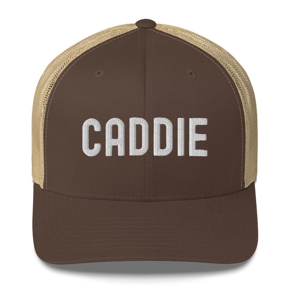 Funny Golfer Gifts  Trucker Hat Brown/ Khaki Caddie Trucker Hat