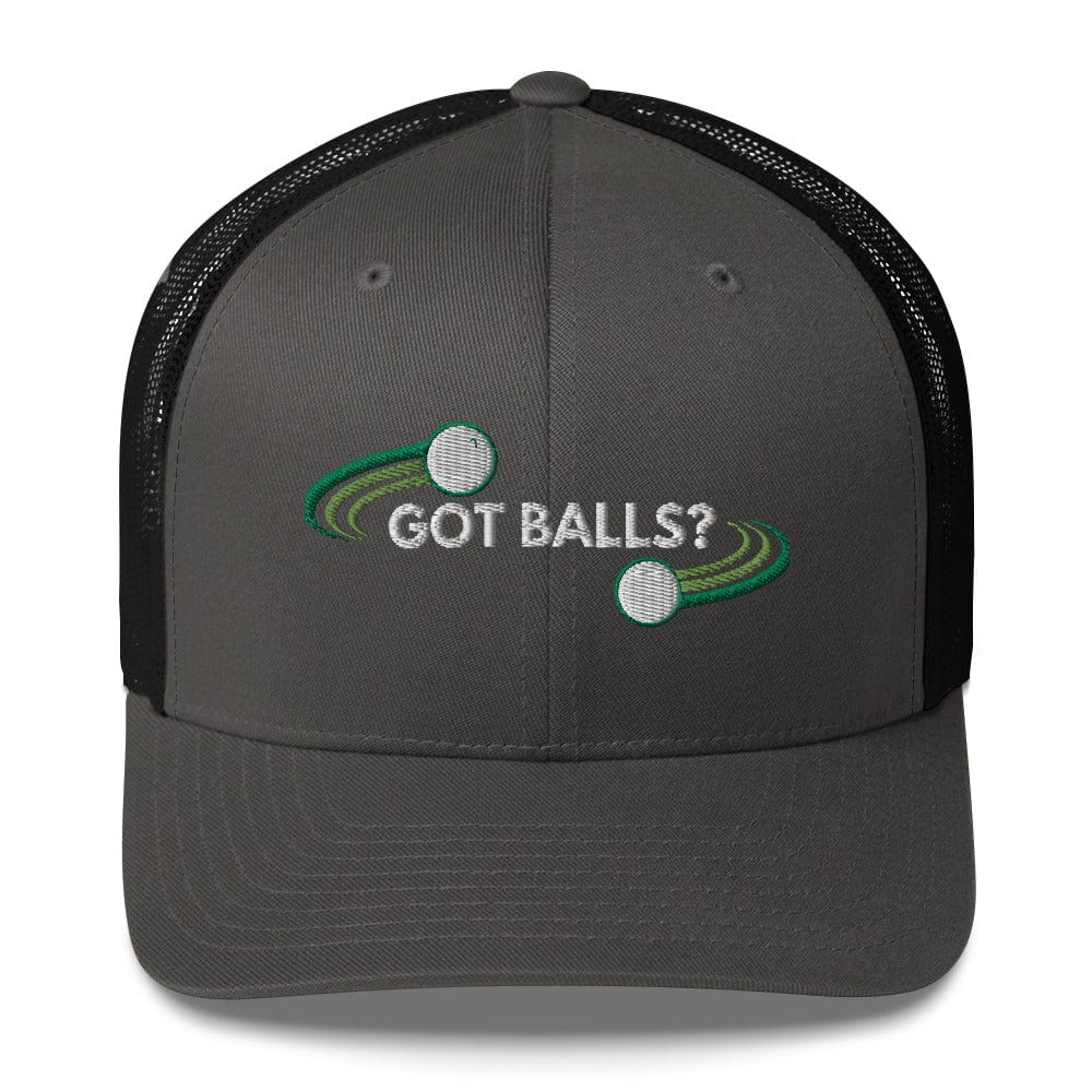 Funny Golfer Gifts  Trucker Hat Charcoal/ Black Got Balls Trucker Hat