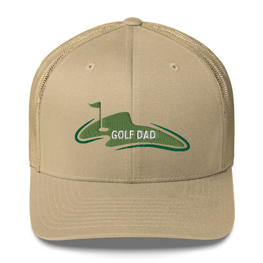 Funny Golfer Gifts  Trucker Hat Khaki Golf Dad Trucker Hat
