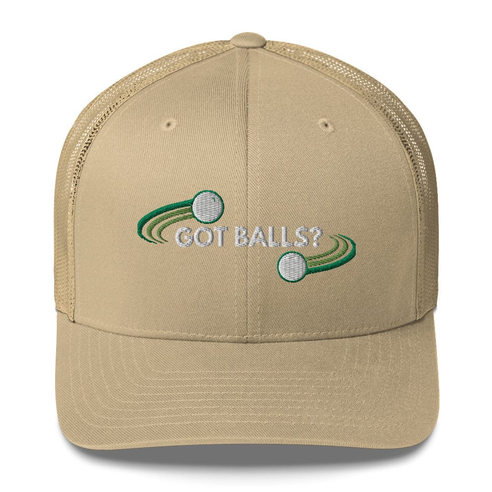 Funny Golfer Gifts  Trucker Hat Khaki Got Balls Trucker Hat