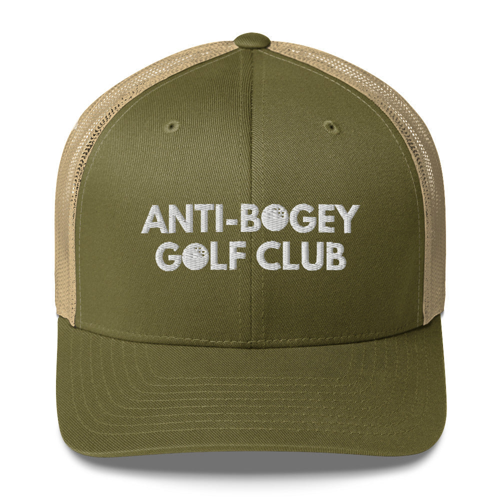 Funny Golfer Gifts  Trucker Hat Moss/ Khaki Anti-Bogey Golf Club Hat Trucker Hat