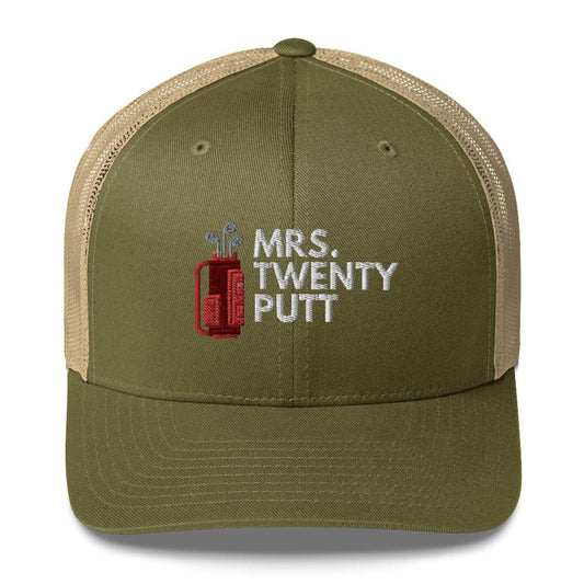 Funny Golfer Gifts  Trucker Hat Moss/ Khaki Mrs. Twenty Putt Trucker Hat