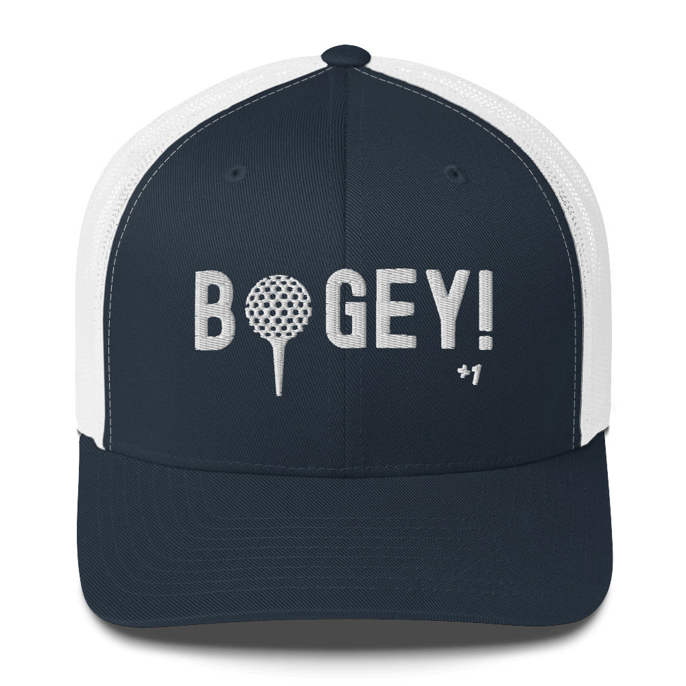 Funny Golfer Gifts  Trucker Hat Navy/ White Bogey Hat Trucker Hat