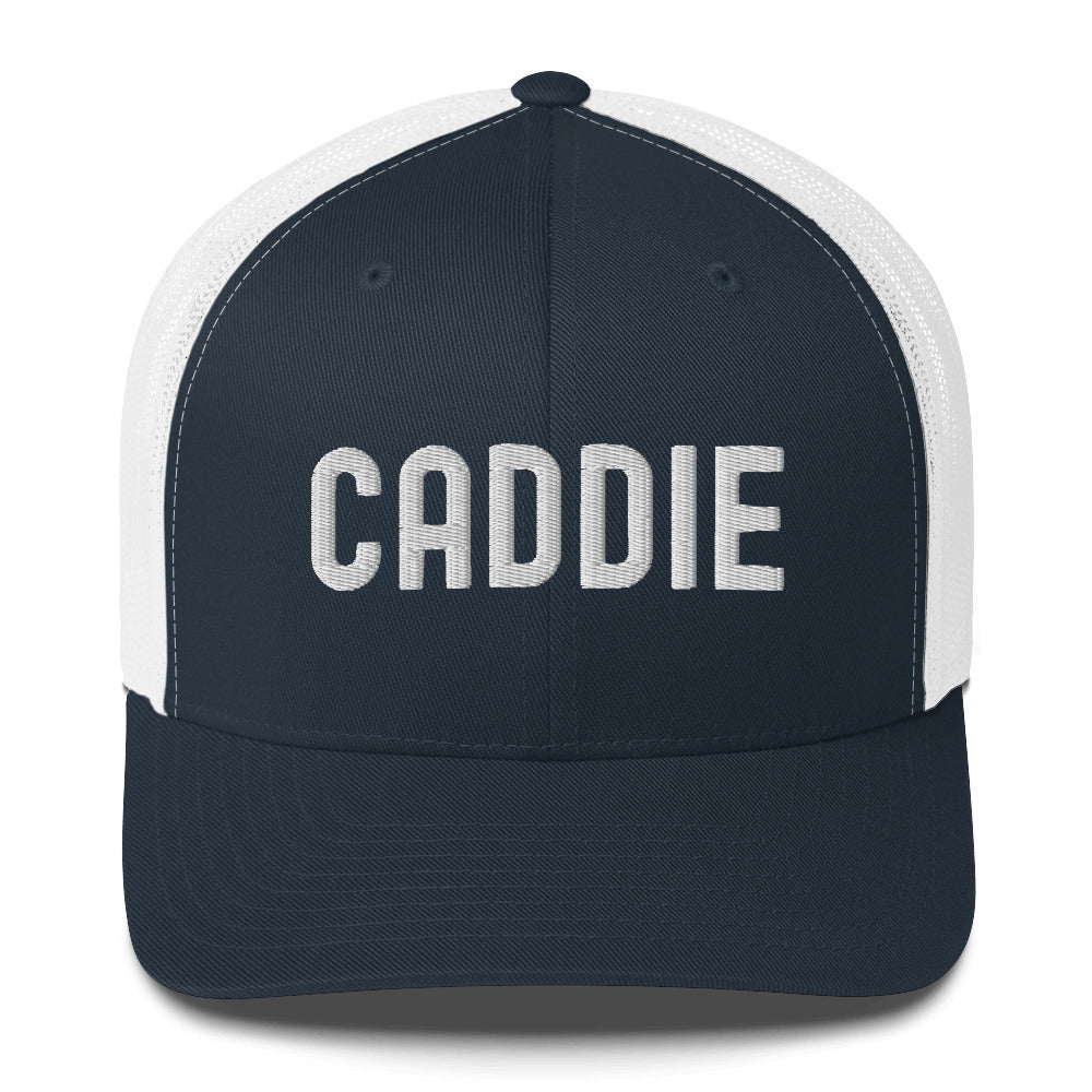 Funny Golfer Gifts  Trucker Hat Navy/ White Caddie Trucker Hat