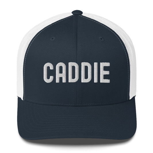 Funny Golfer Gifts  Trucker Hat Navy/ White Caddie Trucker Hat