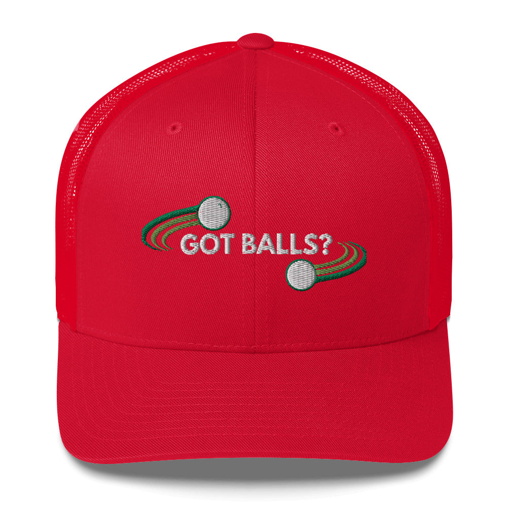 Funny Golfer Gifts  Trucker Hat Red Got Balls Trucker Hat