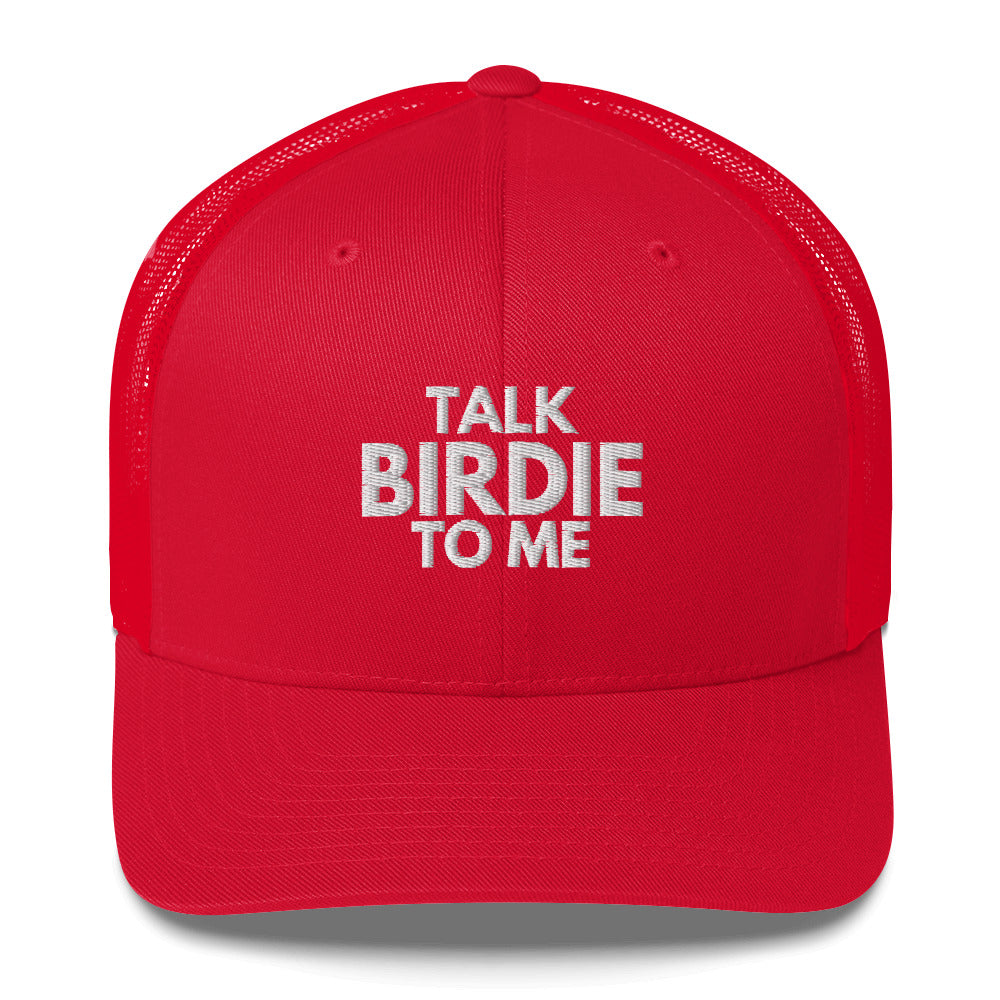 Funny Golfer Gifts  Trucker Hat Red Talk Birdie To Me Hat Trucker Hat