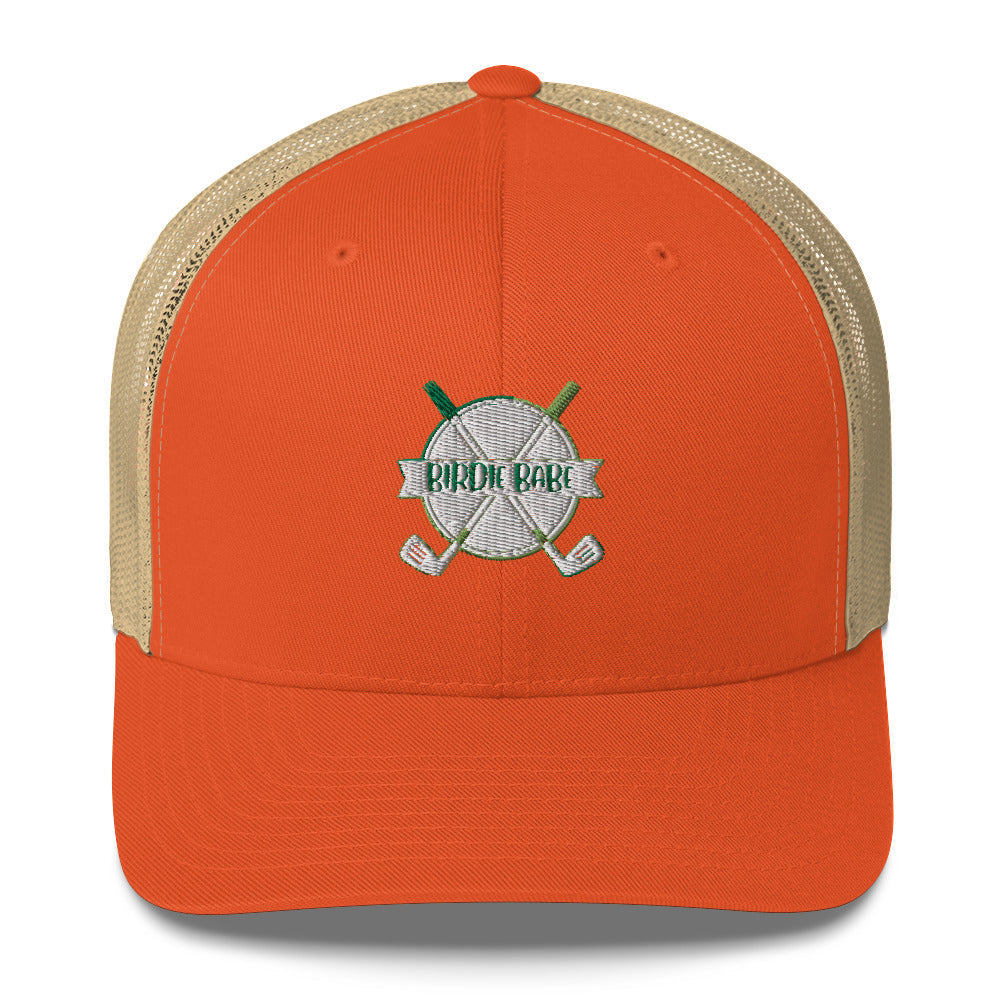 Funny Golfer Gifts  Trucker Hat Rustic Orange/ Khaki Birdie Babe Trucker Hat