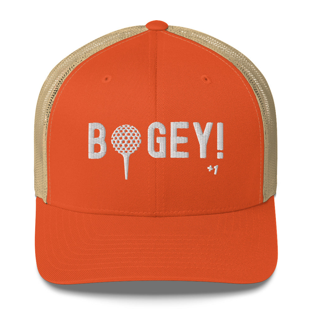 Funny Golfer Gifts  Trucker Hat Rustic Orange/ Khaki Bogey Hat Trucker Hat