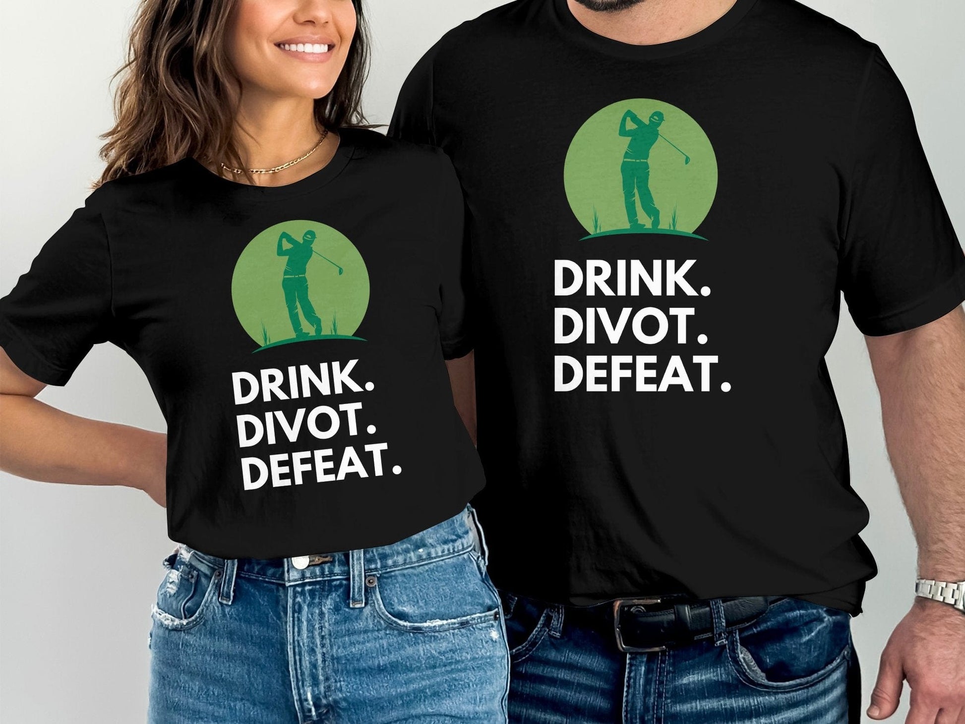 Funny Golfer Gifts  TShirt Drink Divot Defeat Golf T-Shirt