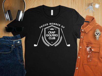 Funny Golfer Gifts  TShirt Proud Member of the Crap Golfers Club Golf T-Shirt