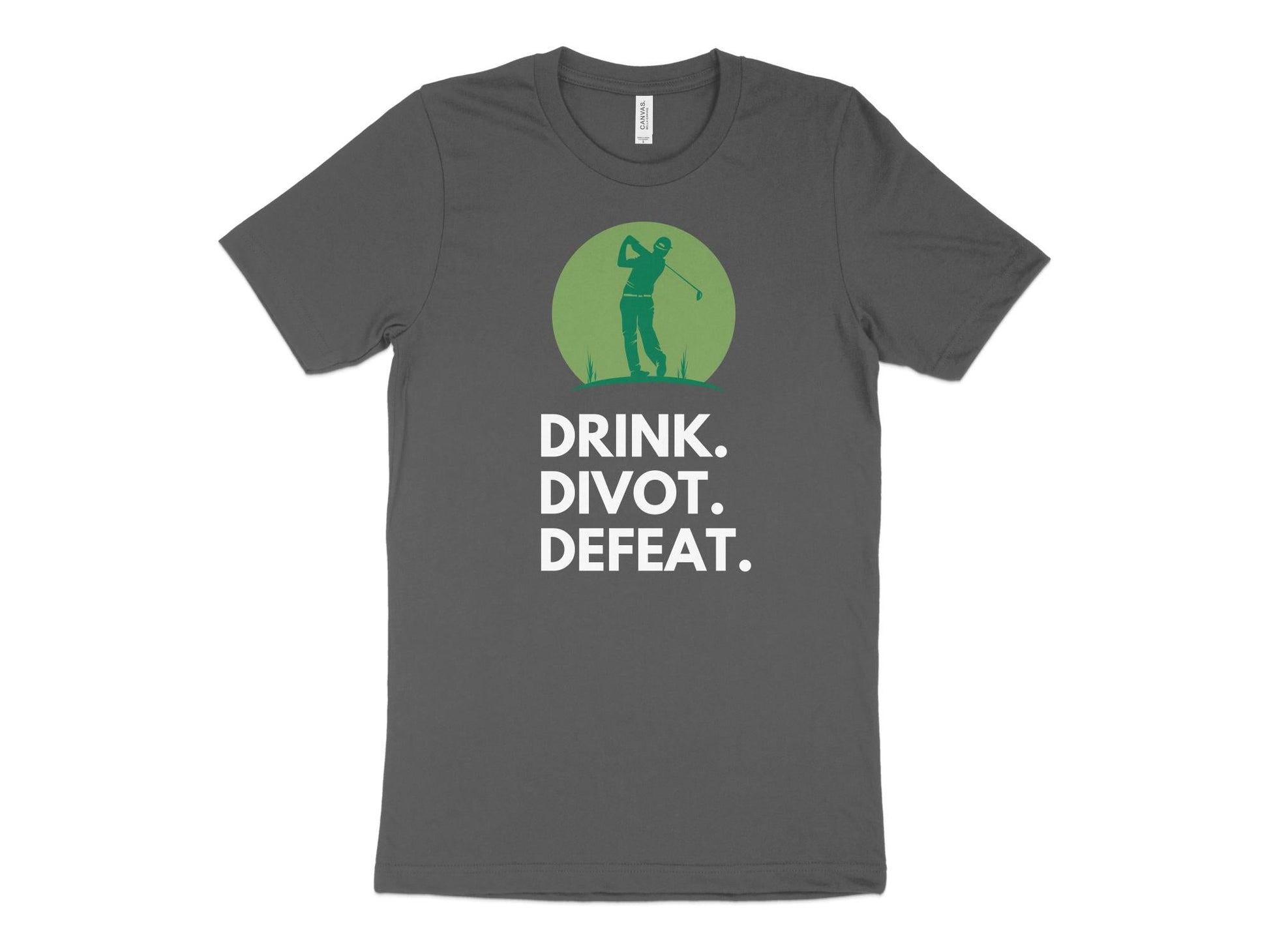 Funny Golfer Gifts  TShirt XS / Asphalt Drink Divot Defeat Golf T-Shirt