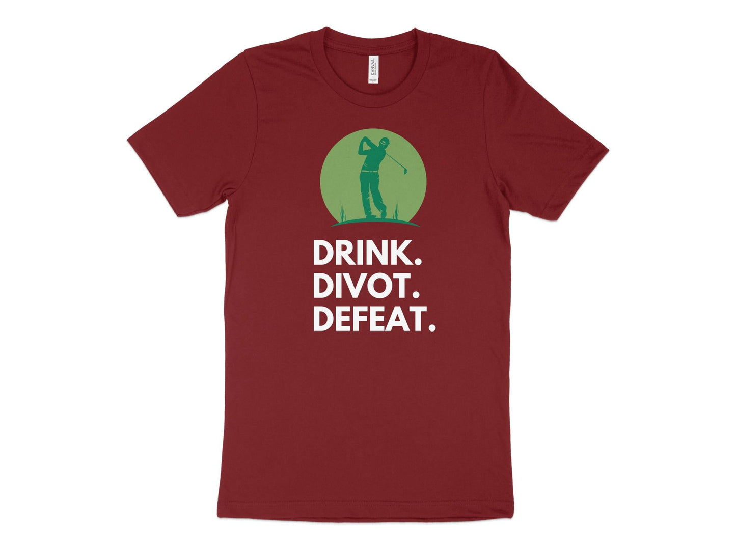 Funny Golfer Gifts  TShirt XS / Cardinal Drink Divot Defeat Golf T-Shirt