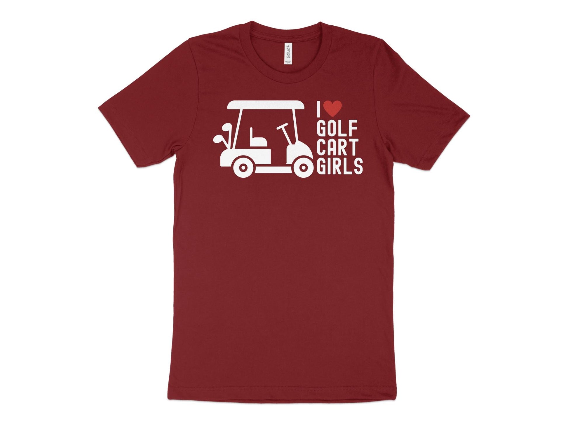 Funny Golfer Gifts  TShirt XS / Cardinal I Love Golf Cart Girls Golf TShirt