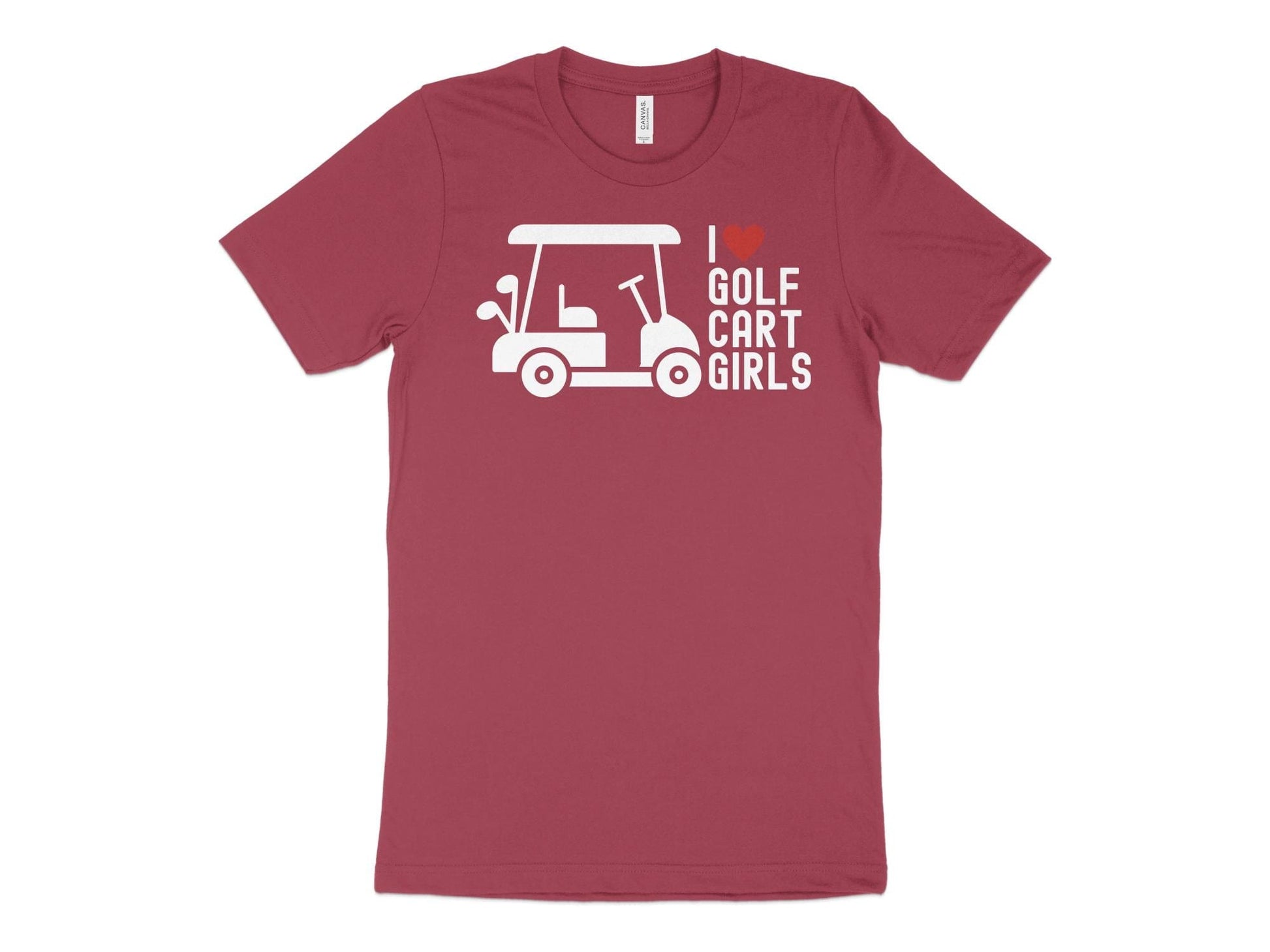 Funny Golfer Gifts  TShirt XS / Heather Raspberry I Love Golf Cart Girls Golf TShirt