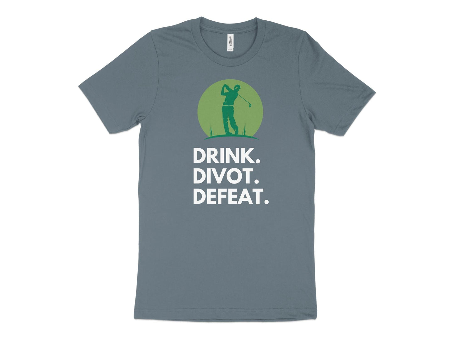 Funny Golfer Gifts  TShirt XS / Heather Slate Drink Divot Defeat Golf T-Shirt