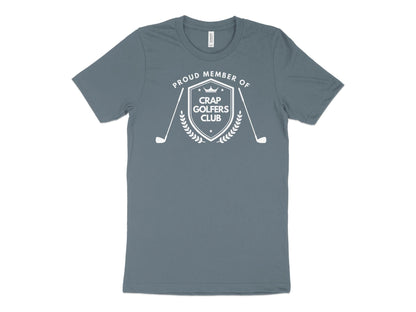Funny Golfer Gifts  TShirt XS / Heather Slate Proud Member of the Crap Golfers Club Golf T-Shirt