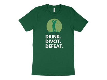 Funny Golfer Gifts  TShirt XS / Kelly Drink Divot Defeat Golf T-Shirt