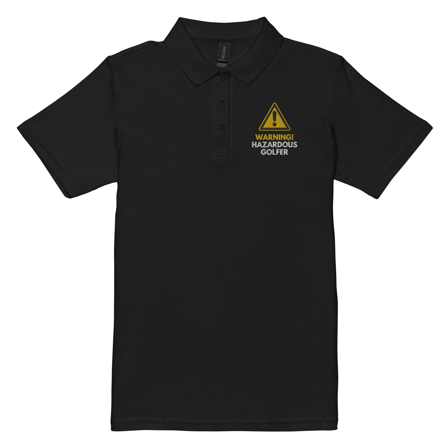 Funny Golfer Gifts  Womens Polo Black / S Warning Hazardous Golfer Women’s Pique Polo Shirt