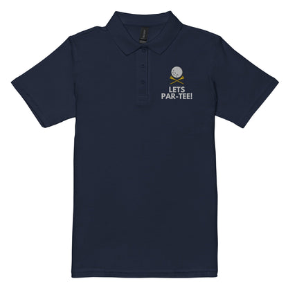 Funny Golfer Gifts  Womens Polo Navy / S Lets Par-Tee Women’s Pique Polo Shirt