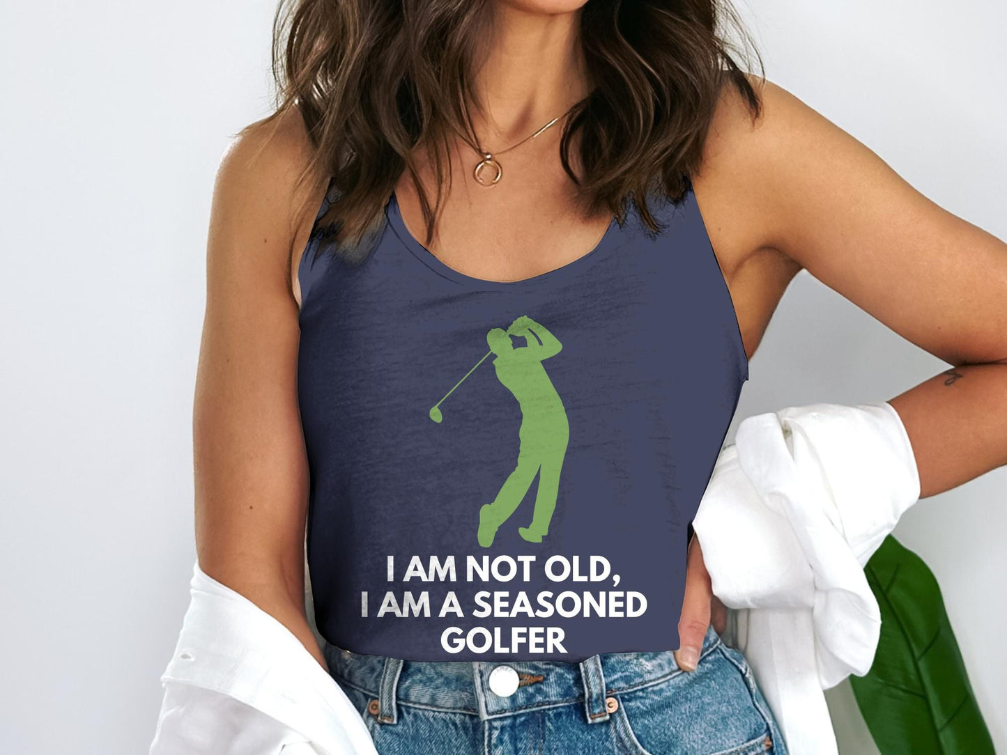 Funny Golfer Gifts  Womens Tank Top Im Not Old Im a Seasoned Golfer Golf Womans Tank Top