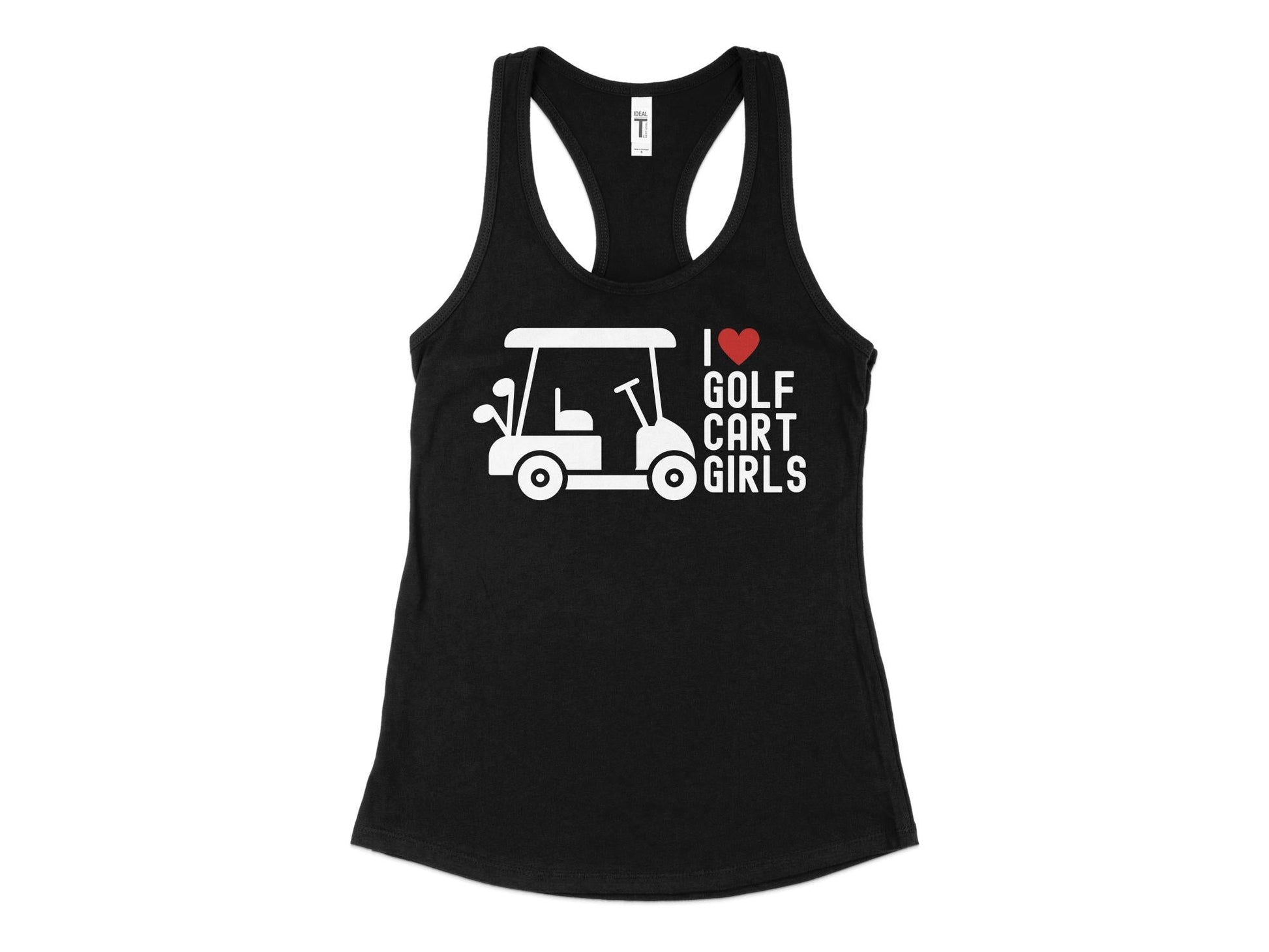 Funny Golfer Gifts  Womens Tank Top XS / Black I Love Golf Cart Girls Golf Womans Tank Top