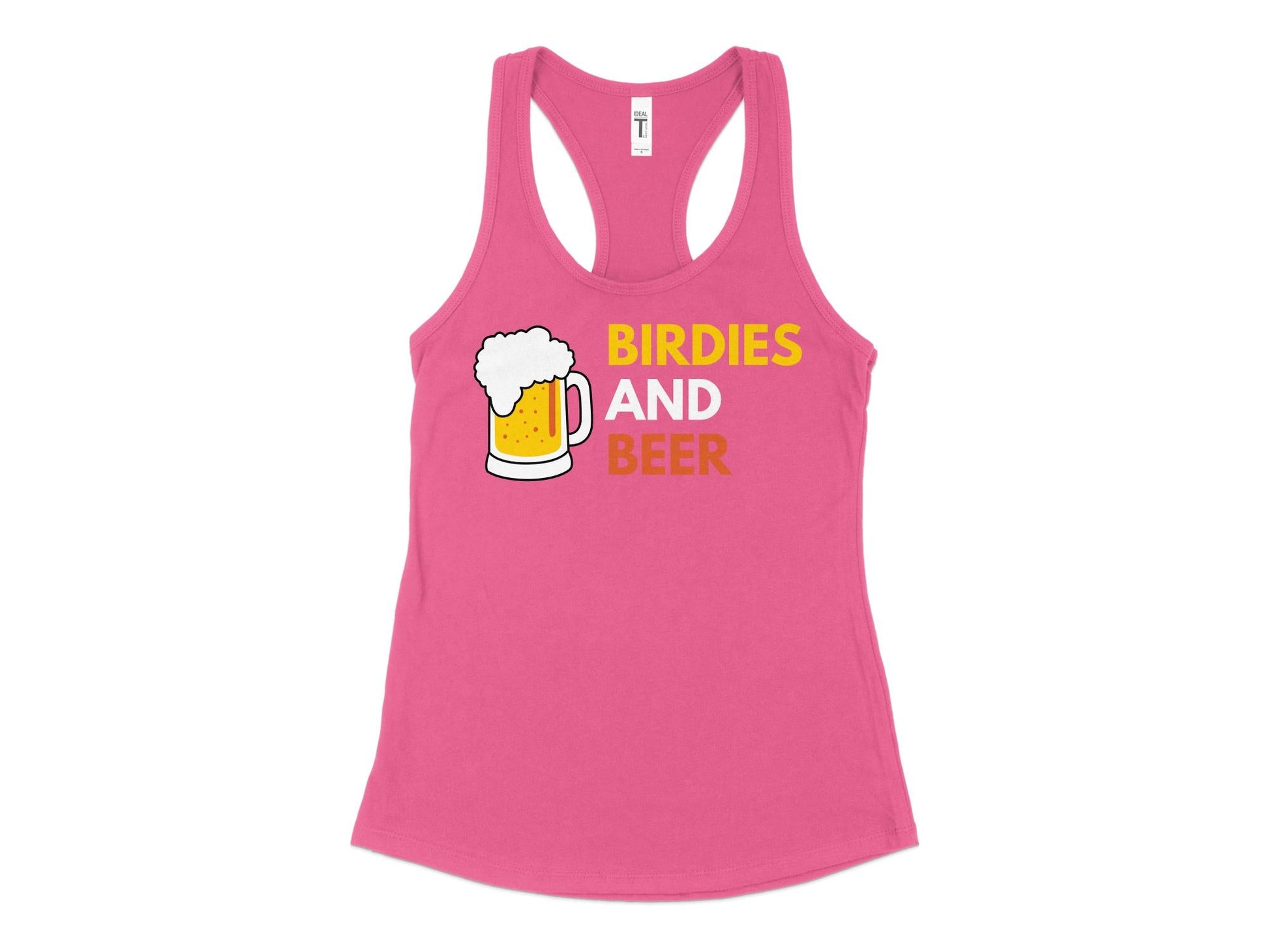 Funny Golfer Gifts  Womens Tank Top XS / Hot Pink Birdies and Beer Golf Womans Tank Top