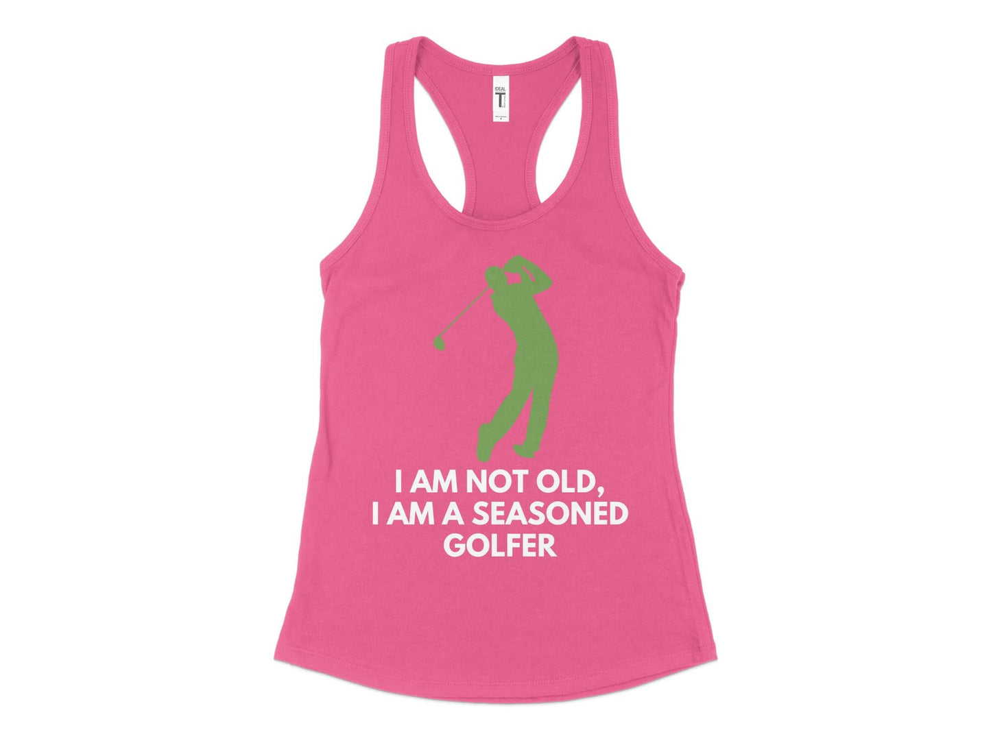 Funny Golfer Gifts  Womens Tank Top XS / Hot Pink Im Not Old Im a Seasoned Golfer Golf Womans Tank Top