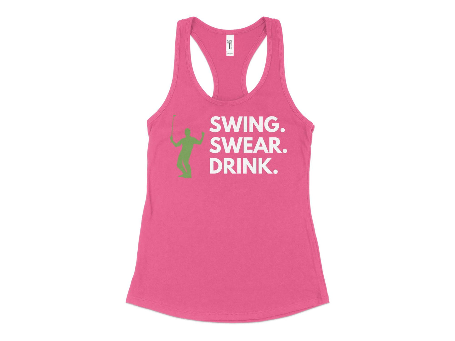 Funny Golfer Gifts  Womens Tank Top XS / Hot Pink Swing Swear Drink Golf Womans Tank Top