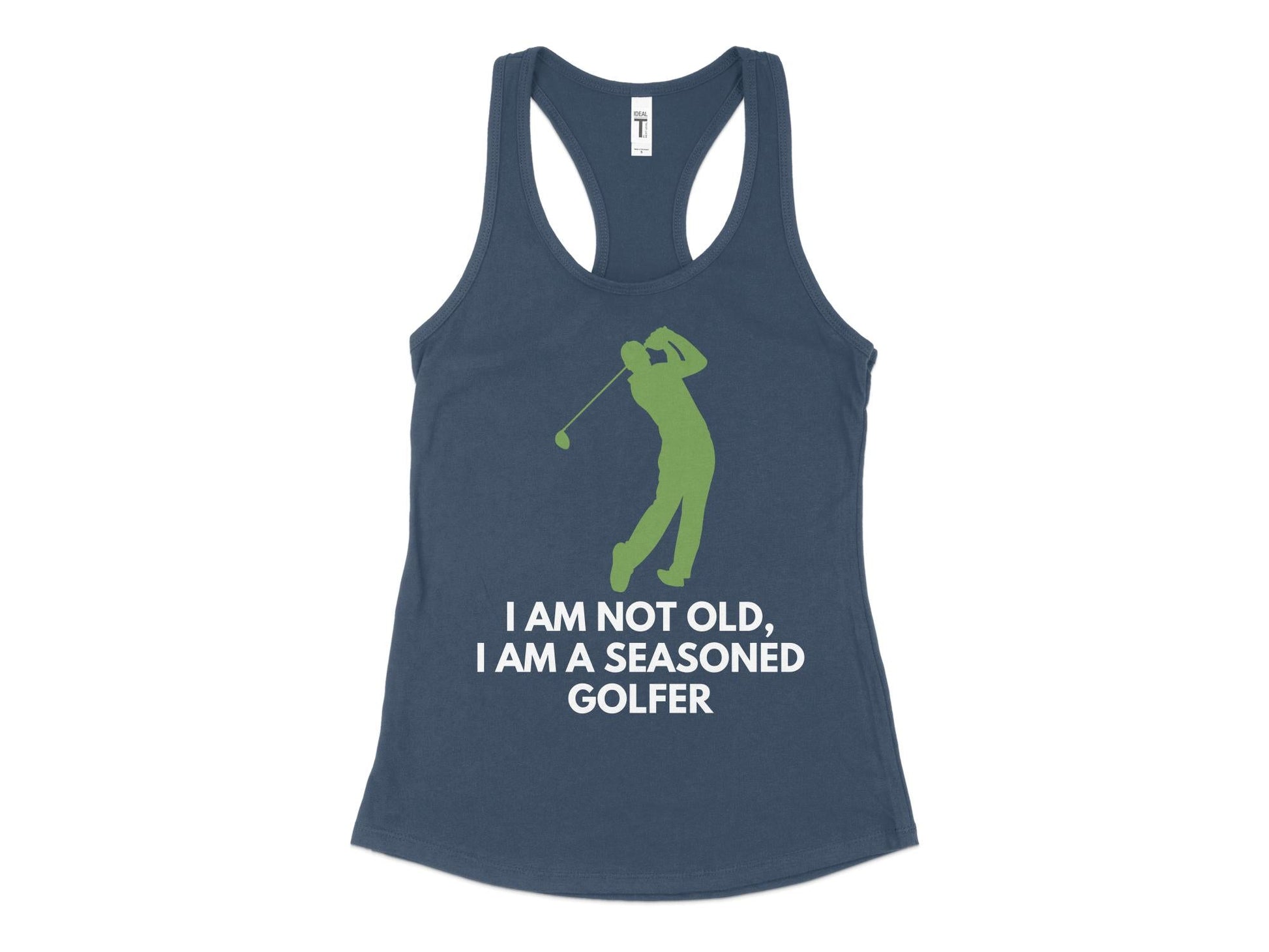 Funny Golfer Gifts  Womens Tank Top XS / Indigo Im Not Old Im a Seasoned Golfer Golf Womans Tank Top