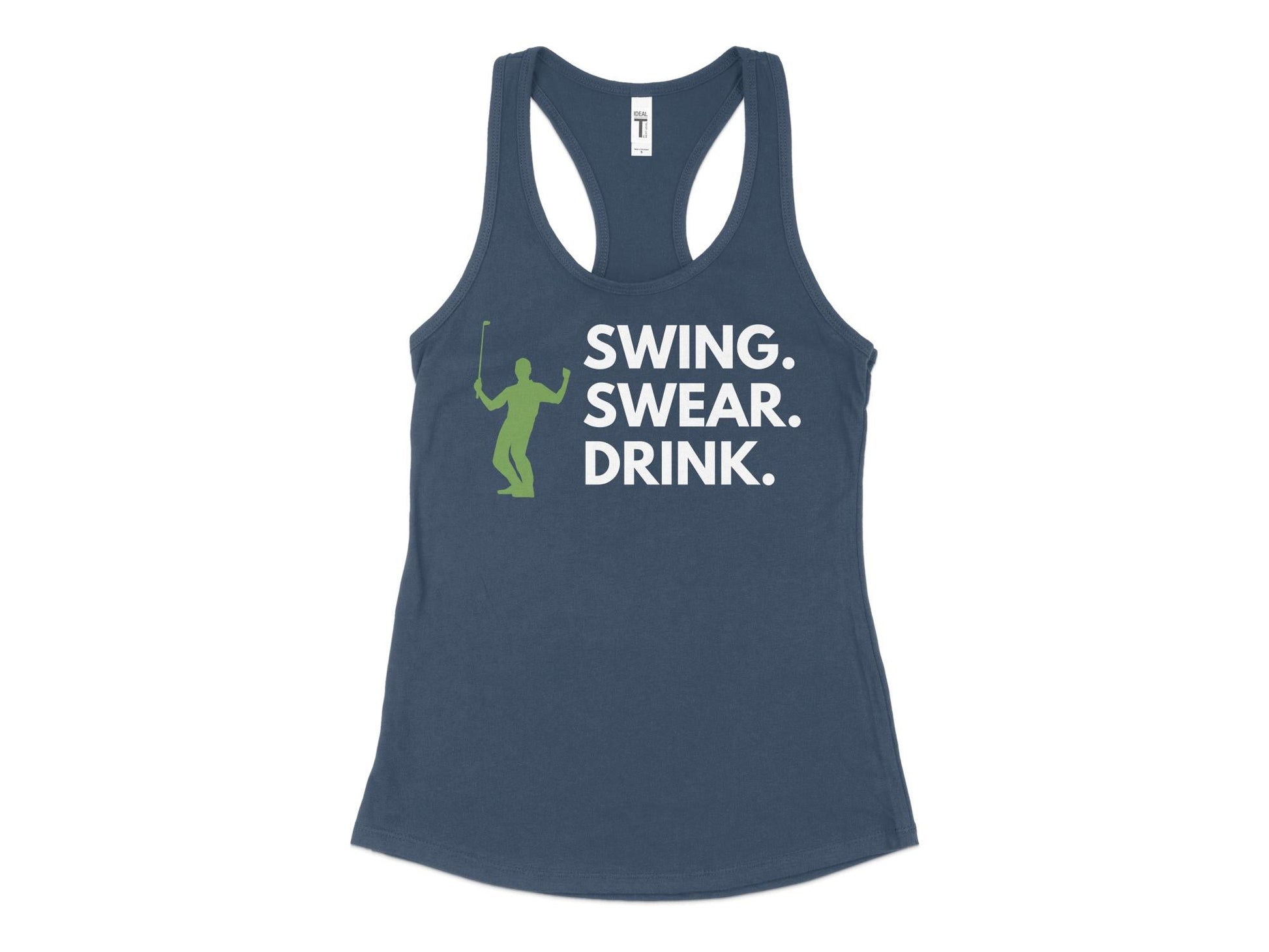 Funny Golfer Gifts  Womens Tank Top XS / Indigo Swing Swear Drink Golf Womans Tank Top