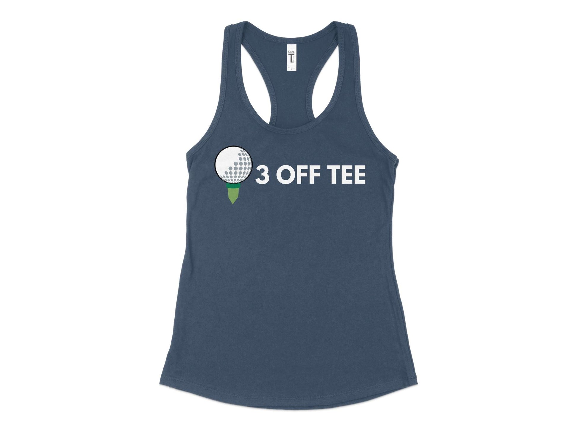 Funny Golfer Gifts  Womens Tank Top XS / Indigo Three Off Tee Golf Womans Tank Top