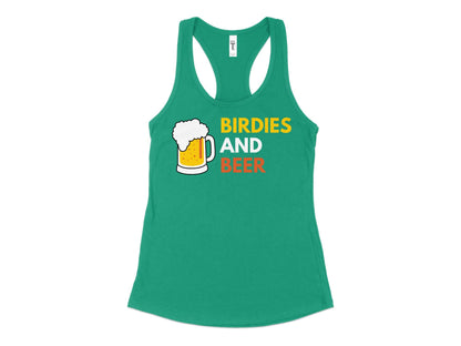 Funny Golfer Gifts  Womens Tank Top XS / Kelly Green Birdies and Beer Golf Womans Tank Top