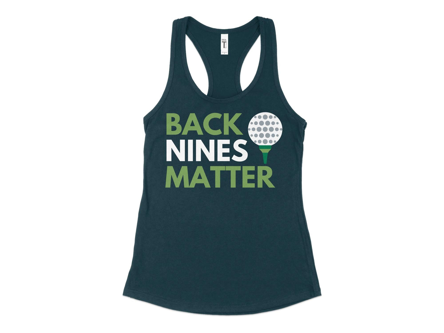 Funny Golfer Gifts  Womens Tank Top XS / Midnight Navy Back Nines Matter Golf Womans Tank Top