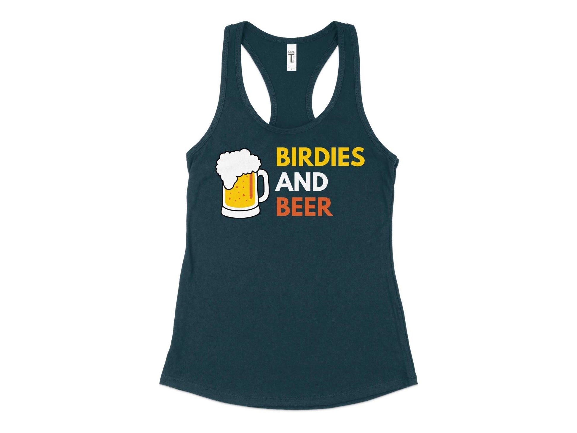 Funny Golfer Gifts  Womens Tank Top XS / Midnight Navy Birdies and Beer Golf Womans Tank Top