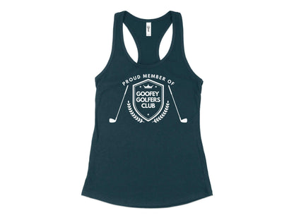 Funny Golfer Gifts  Womens Tank Top XS / Midnight Navy Proud Member of the Goofey Golfers Club Golf Womans Tank Top