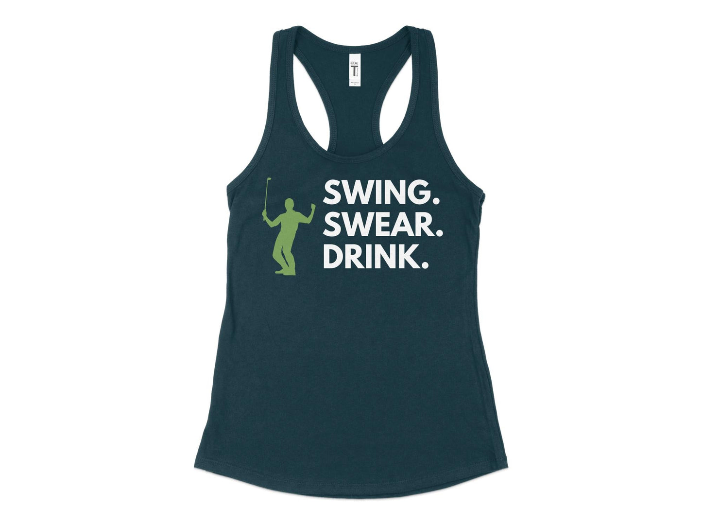 Funny Golfer Gifts  Womens Tank Top XS / Midnight Navy Swing Swear Drink Golf Womans Tank Top