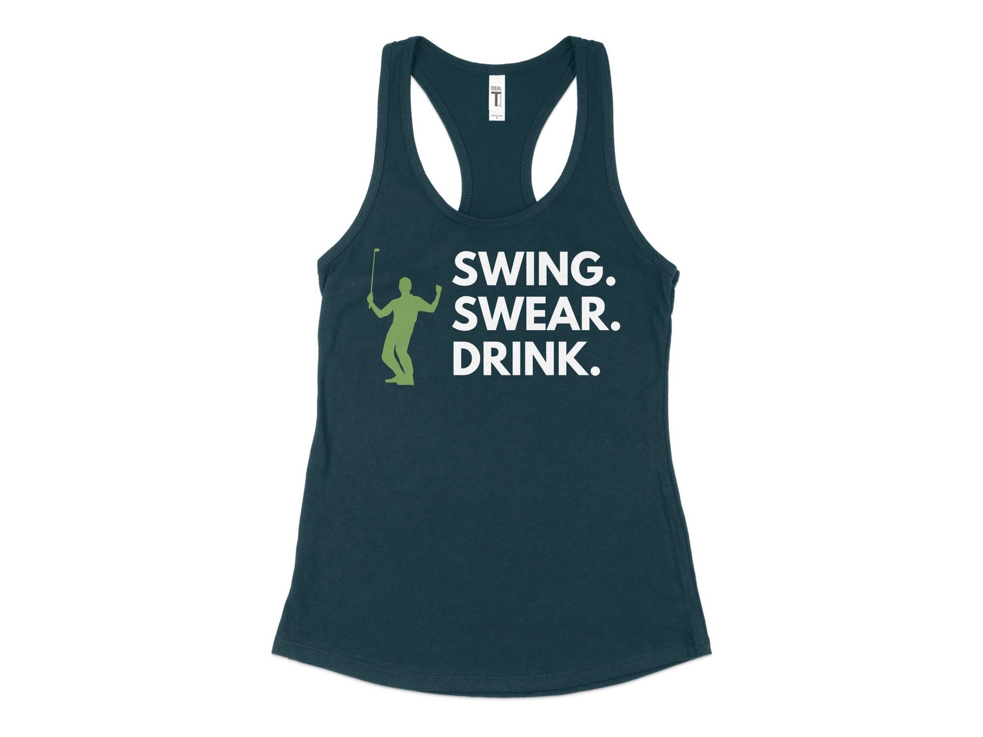 Funny Golfer Gifts  Womens Tank Top XS / Midnight Navy Swing Swear Drink Golf Womans Tank Top