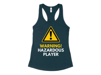 Funny Golfer Gifts  Womens Tank Top XS / Midnight Navy Warning Hazardous Player Golf Womans Tank Top