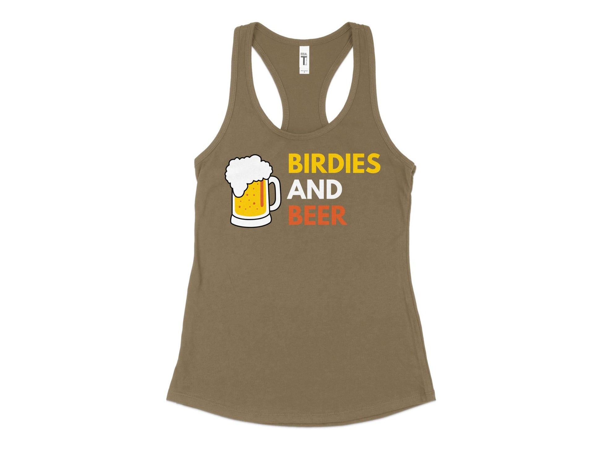 Funny Golfer Gifts  Womens Tank Top XS / Military Green Birdies and Beer Golf Womans Tank Top