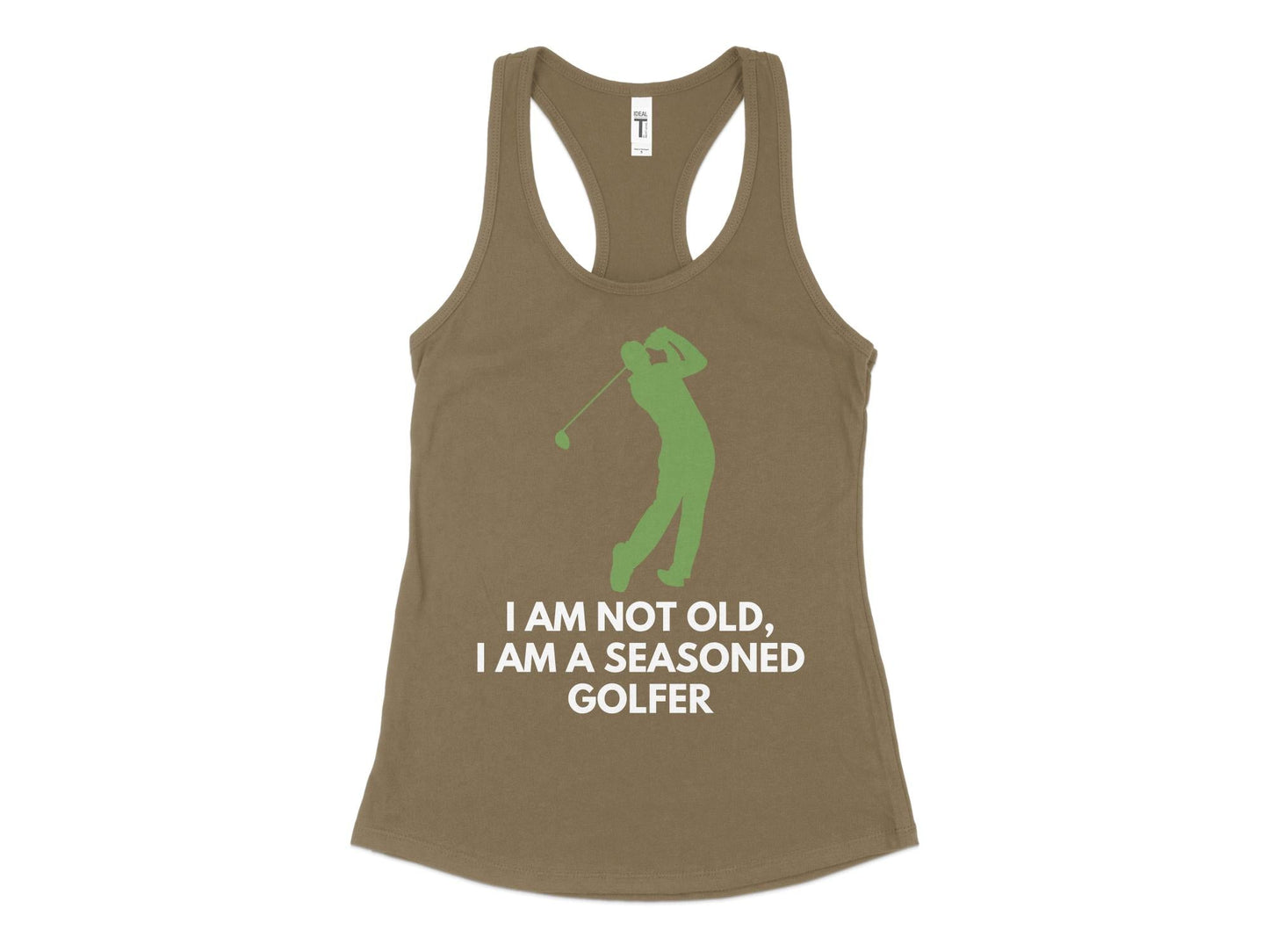 Funny Golfer Gifts  Womens Tank Top XS / Military Green Im Not Old Im a Seasoned Golfer Golf Womans Tank Top
